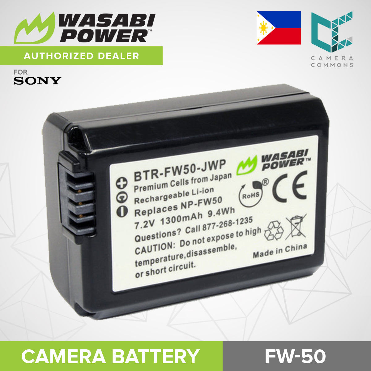Wasabi Power FW-50 1pc Rechargeable Battery for Sony Cameras FW50