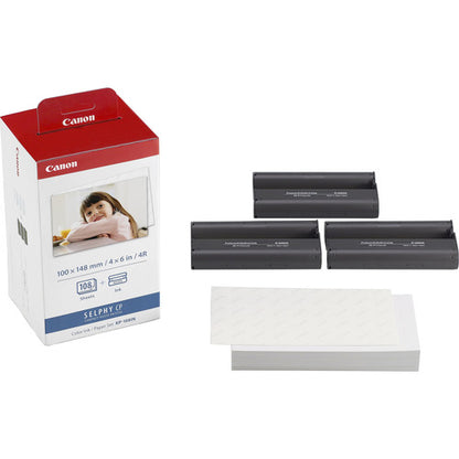 Canon KP-108IN Color Ink and Paper Set 4R Size for SELPHY CP1500 Printer KP108IN