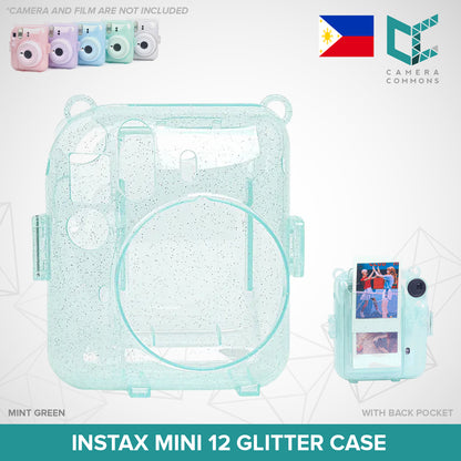 Clear Glitter Case for Fujifilm Instax Mini 11 Mini 12 Camera Transparent Protective Crystal Cover