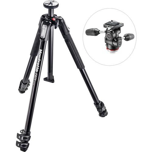 Manfrotto MK190X3-3W1 Aluminum Tripod with 804 MK II 3-Way Pan Tilt Head