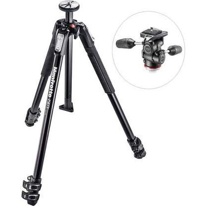 Manfrotto MK190X3-3W1 Aluminum Tripod with 804 MK II 3-Way Pan Tilt Head