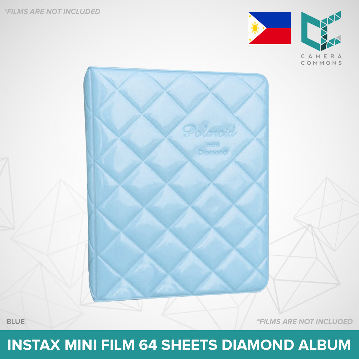 Photo Album 64 Sheets Pockets Slots Plain Diamond Pattern for Fujifilm Instax Instant Mini Films