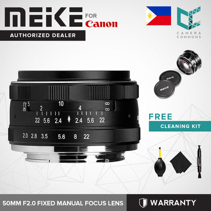 MEIKE 50mm f/2.0 Fixed Manual Focus Lens for Canon EF-M