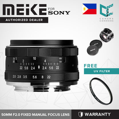 MEIKE 50mm f/2.0 Lens Fixed Manual Focus for Sony E Mount