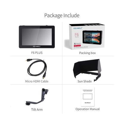 FEELWORLD F6 Plus 5.5" F6 Plus V2 6" Video Monitor 4K HDMI for Camera Studio Equipment