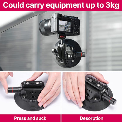 Ulanzi SC-02 Portable Suction Cup Mount 4.5" for Cameras Accessories Action Cam Video Shooting 3090