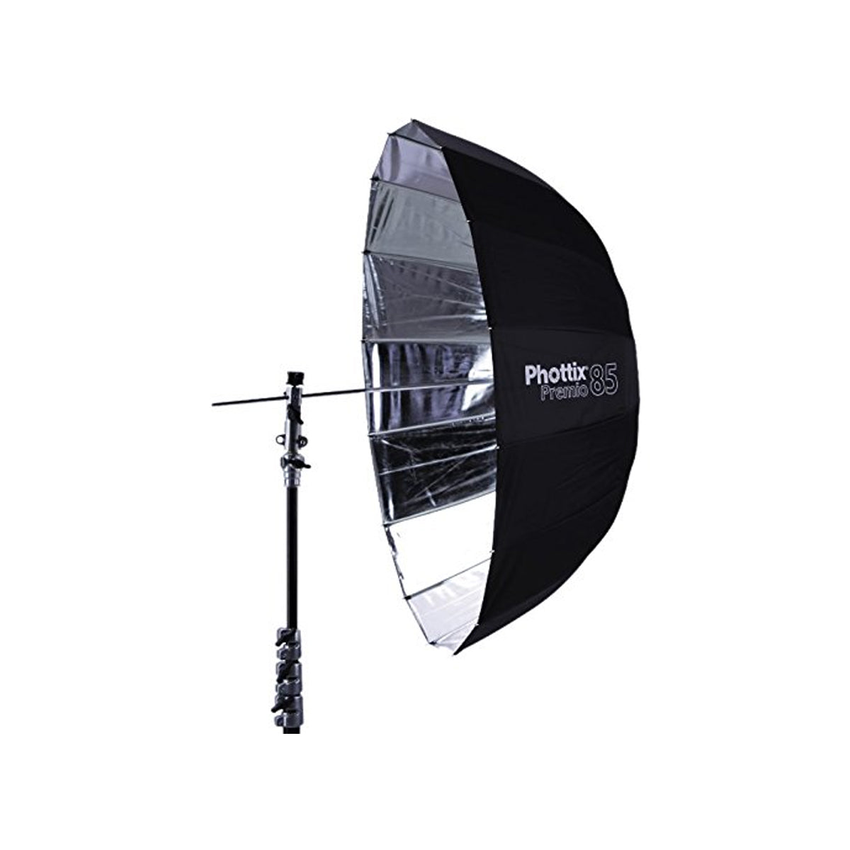 Phottix Premio Reflective Umbrella 85cm 33 Inches Black and Silver PH85372