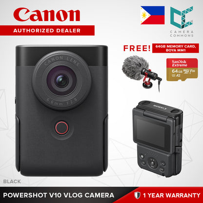 Canon PowerShot V10 Vlog Camera 19mm Wide Angle Digital Compact Vlogging Live Streaming 4K Built-in Stand