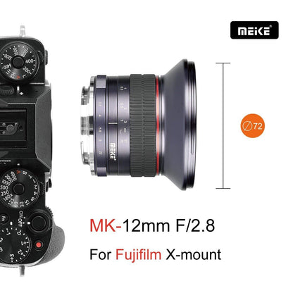 MEIKE 12mm F/2.8 Ultra Wide Angle Manual Focus Prime Lens for Fujifilm APS-C Mirrorless Cameras