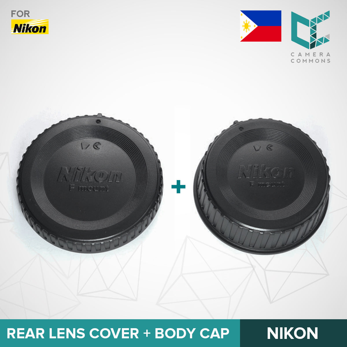 Nikon Rear Lens Cover + Front Body Cap for Nikon F Mount DSLR Replacement Cover