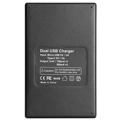 BESTON EN-EL14 LCD Dual USB Charger (Micro USB Type-C) for Camera Batteries ENEL14