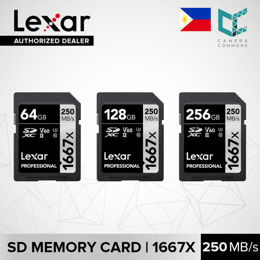 Lexar Professional 1667x UHS-II SDXC SD Memory Card Silver Series (64GB, 128GB, 256GB)