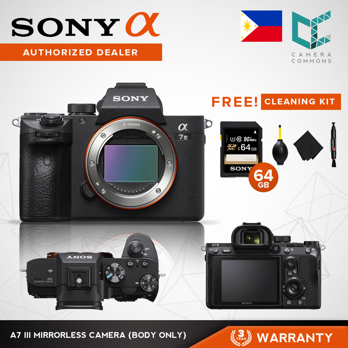 Sony Alpha a7 III Mirrorless Digital Camera (Body Only) ILCE-7M3 A7M3