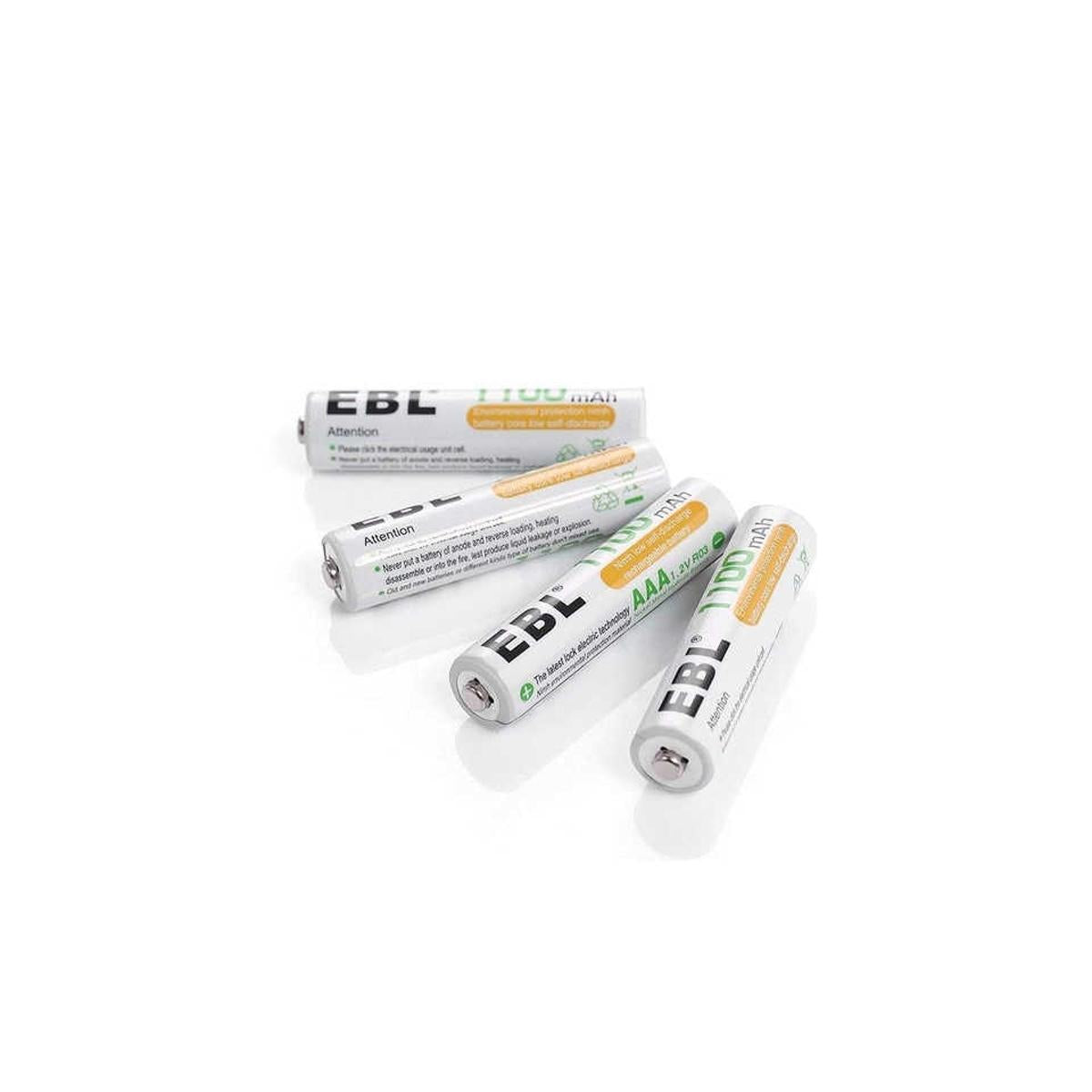 EBL 4 Pack 1.2V AAA Size 1100mAh Rechargeable battery - Ni-MH NiMH Camera Commons PH