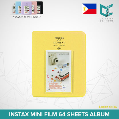 Photo Album Pieces of Moment/Memories 64 Pockets Slots Plain Color for Fujifilm Instax Mini Film