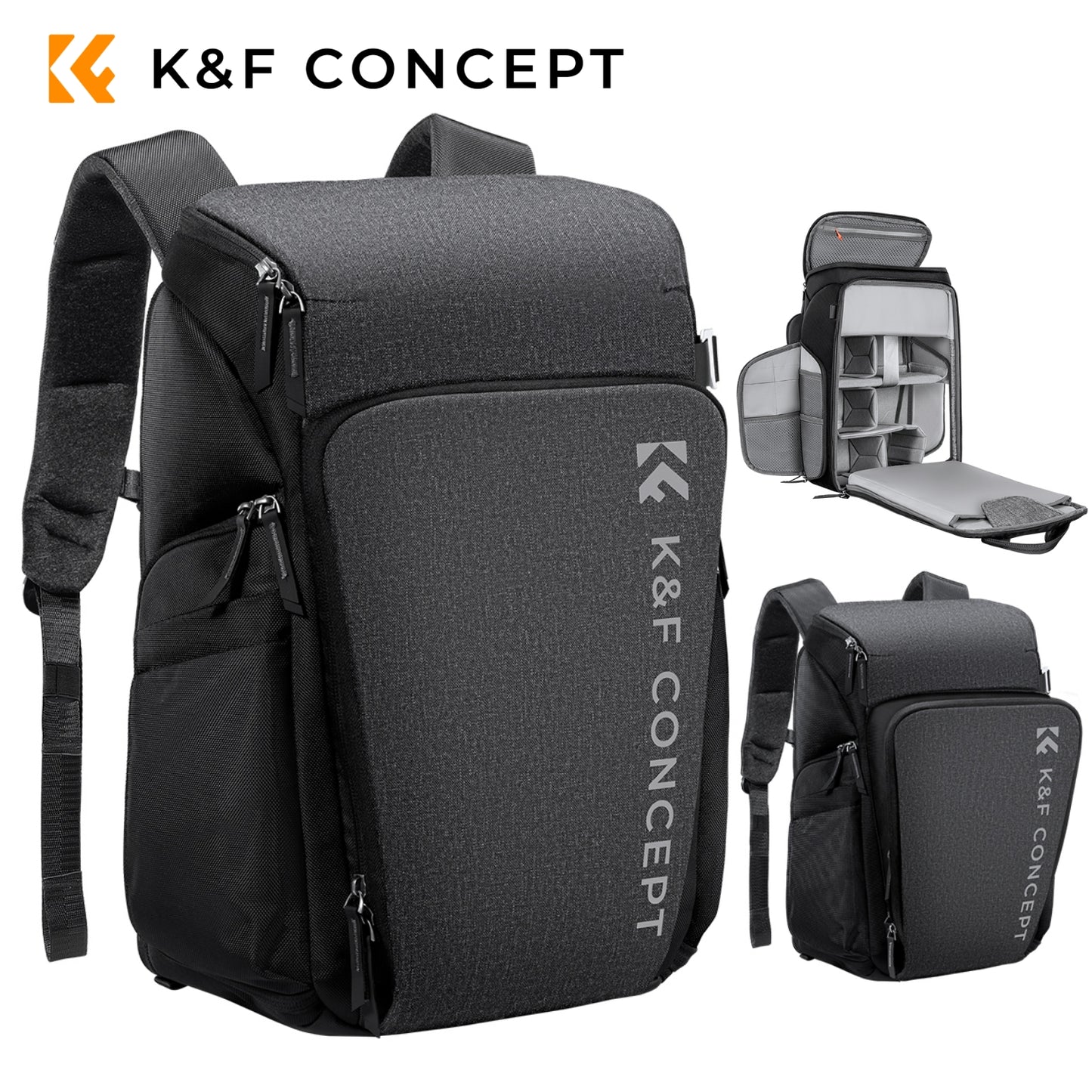 K&F Concept KF13.128 Expedition Camera Backpack Bag Air 25L for Photographers Large Capacity Grey Black