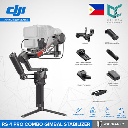 DJI RS 4 Pro Gimbal Stabilizer (Base/Combo) Lightweight 4.5kg Payload OLED Touchscreen Vertical Mode