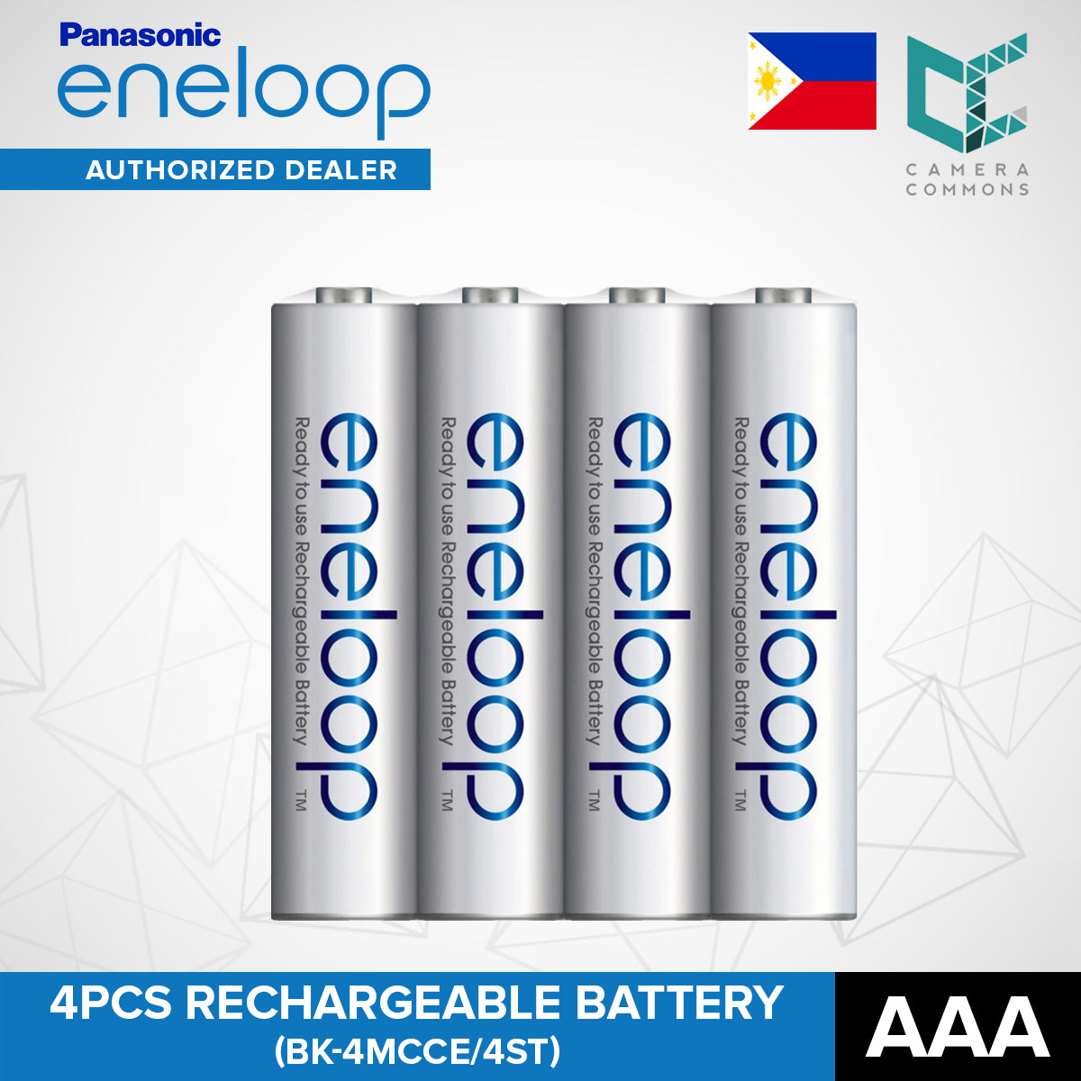 Panasonic Eneloop BK-4MCCE/4ST AAA Rechargeable Battery Pack of 4 White Ready To Use