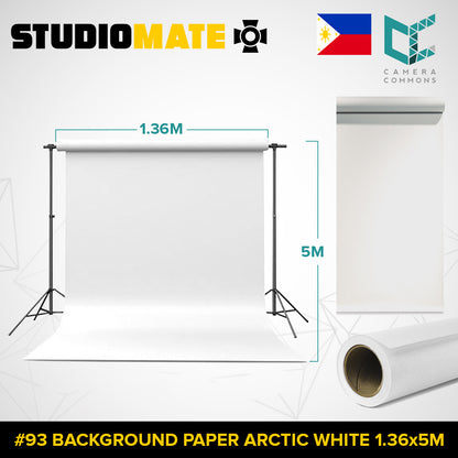Studiomate Seamless Photography Videography Backdrop Background Paper 1.36x5m / 4.46 x 16.4 ft Studio Equipment