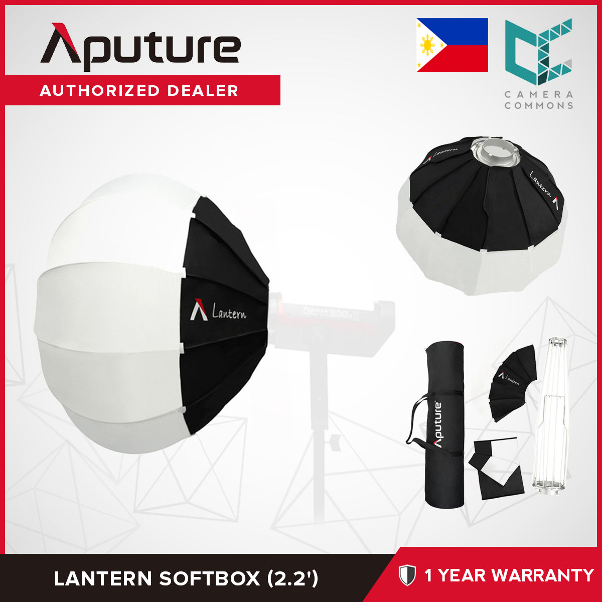 Aputure Lantern Softbox 2.2' Bowens Mount Easy Set-Up for Photography Studio Lighting