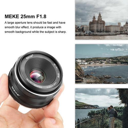 MEIKE 25mm f/1.8 Wide Angle Manual Lens for Fujifilm Mirrorless Camera X Mount