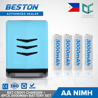 Beston SET C9001 Charger + AA AAA Nimh Battery 600mah 800mah 1100mah 1200mah 1300mah 3000mah