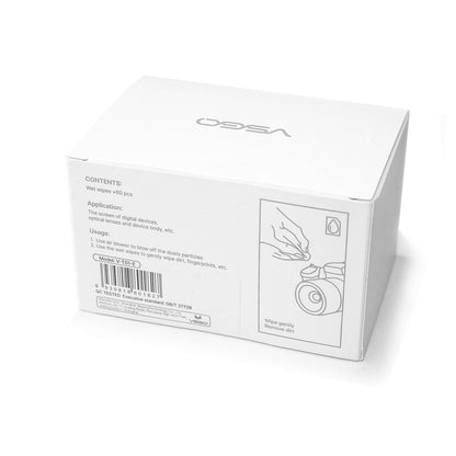 VSGO V-T01-E 60pcs Anti-Bacterial Screen Cleaning Wet Wipes for Smartphone Laptop Camera LCD Screen