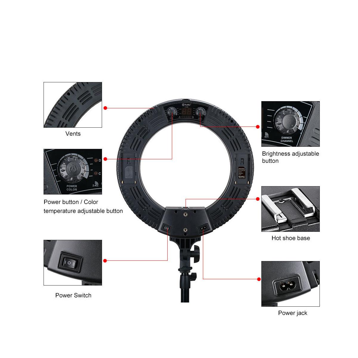 CLEARANCE R40B 14 inches Ring Light Dual Color Tone Photo Lighting for Video Studio Vlog Beauty