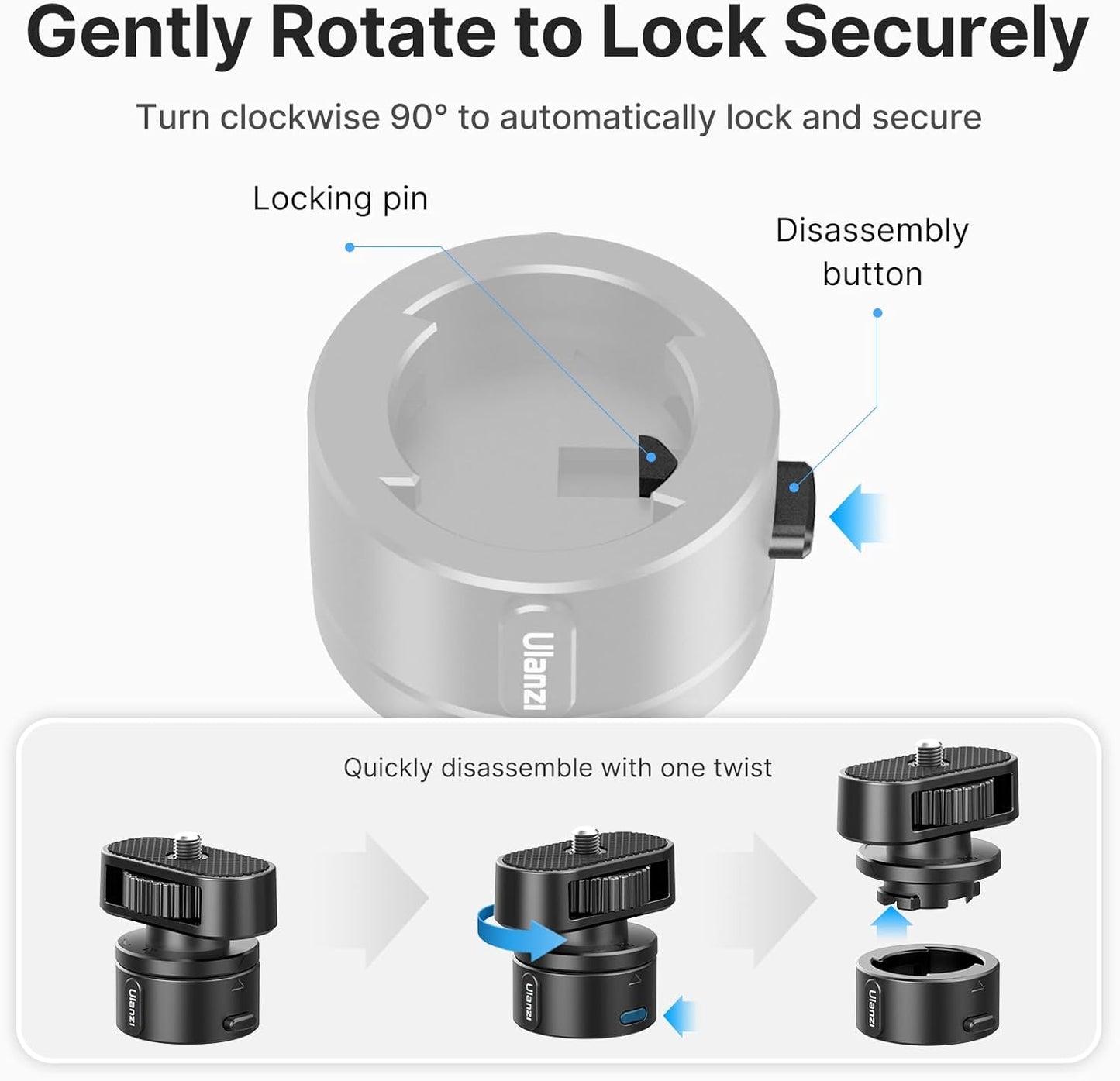 Ulanzi Go-Quick II Magnetic Quick Release 1/4" Screw Adapter Mount Set Camera Accessories C045GBB1