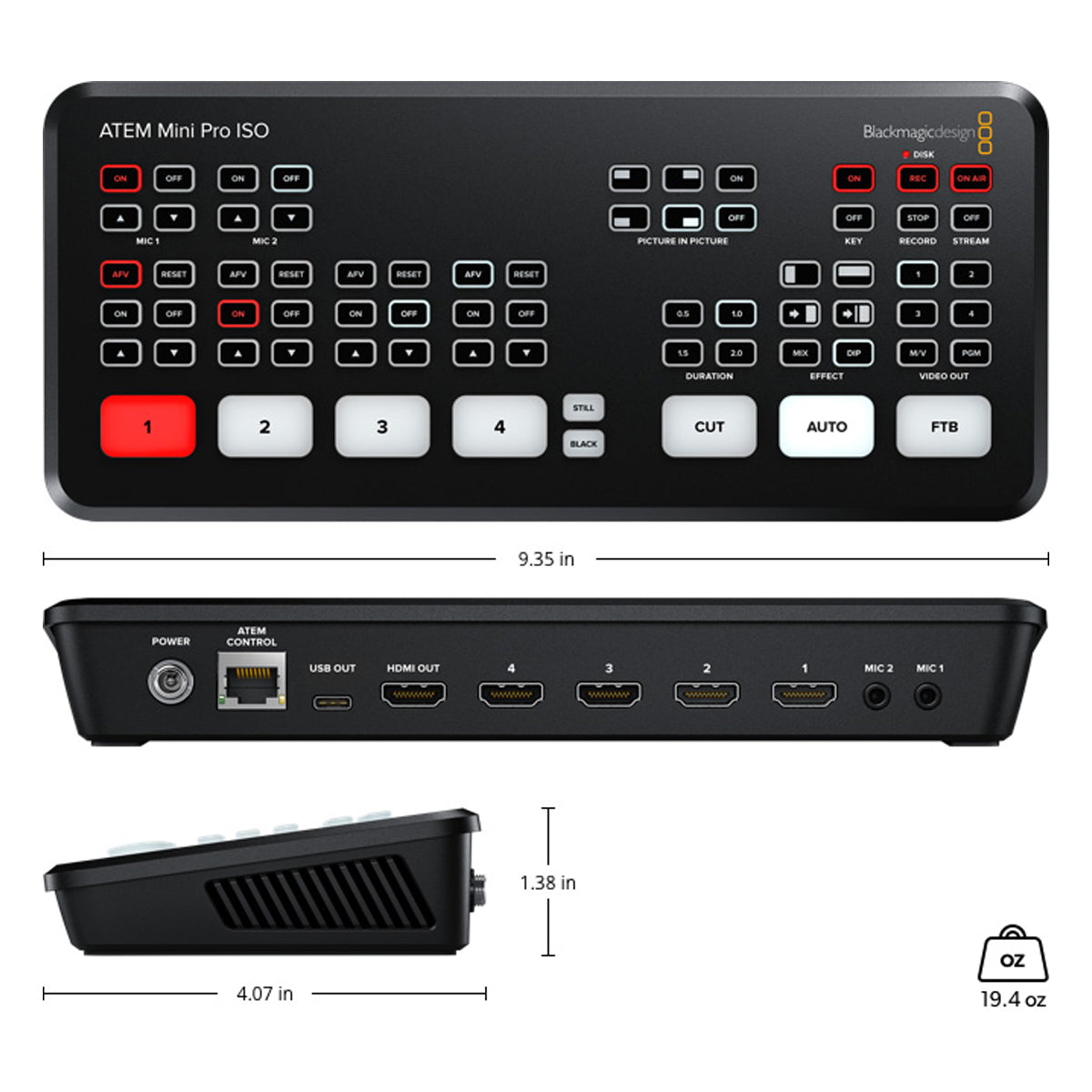 Blackmagic Design ATEM Mini Pro ISO HDMI Live Stream Switcher