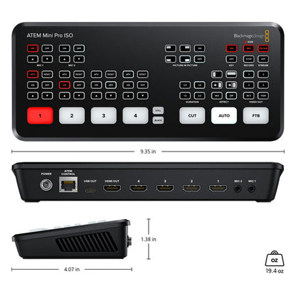 Blackmagic Design ATEM Mini Pro ISO HDMI Live Stream Switcher