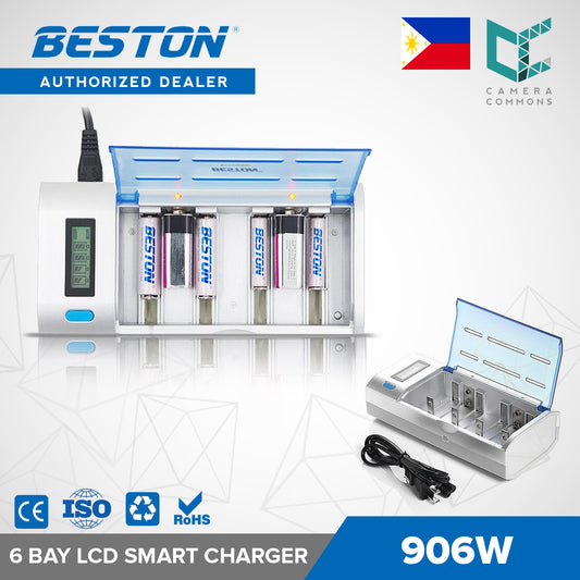 Beston 906W Multifunctional LCD Smart Battery Charger for AA, AAA, 9V, Size C, Size D Battery BST-906W