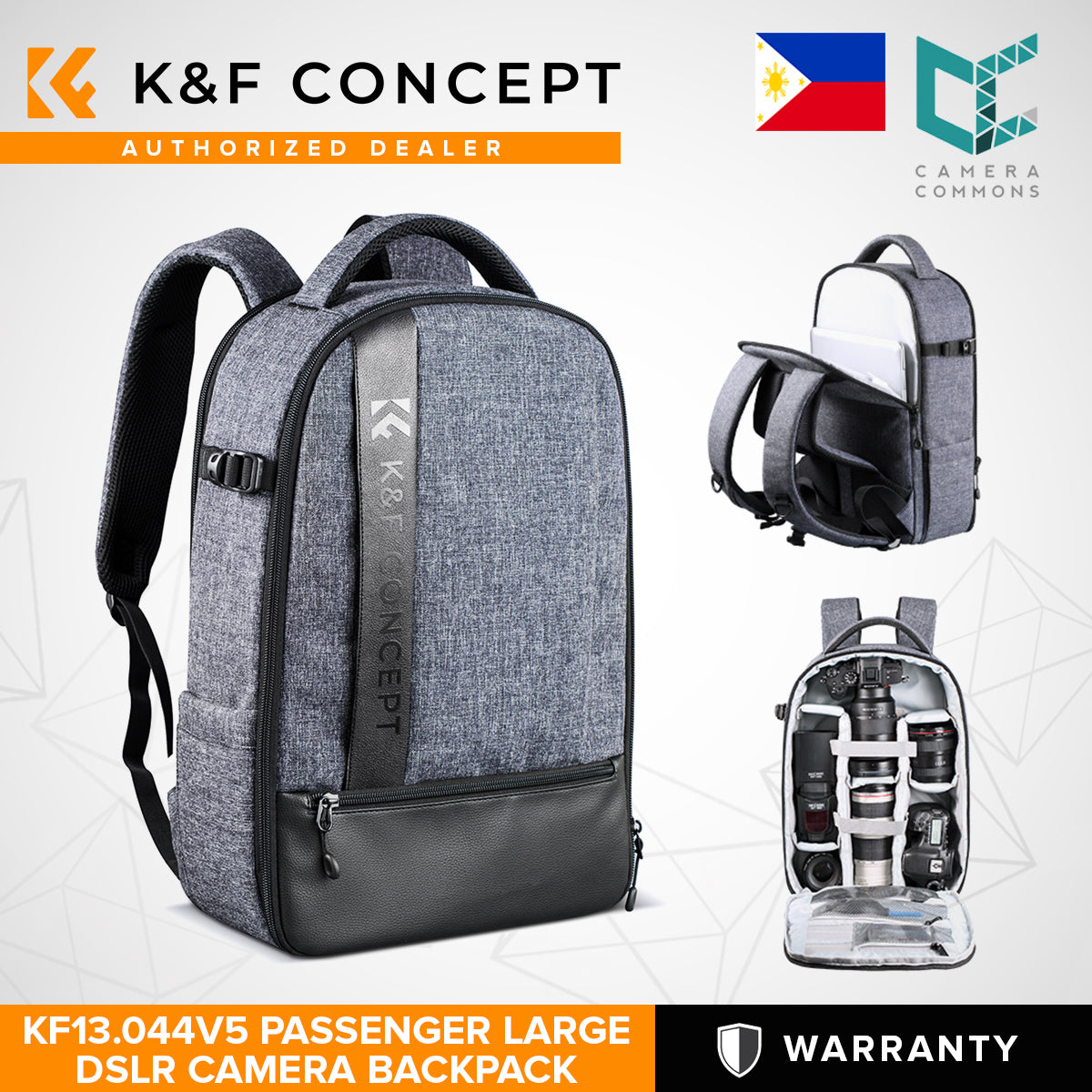 K&F Concept Nylon Large DSLR Camera Backpack for Travel Outdoor Photography fit Canon Nikon for DSLR Mirrorless Camera Travel Photography Bag - KF13.044 PASSENGER
