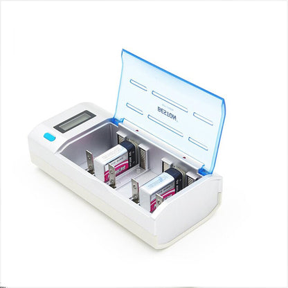 Beston 906W Multifunctional LCD Smart Battery Charger for AA, AAA, 9V, Size C, Size D Battery BST-906W