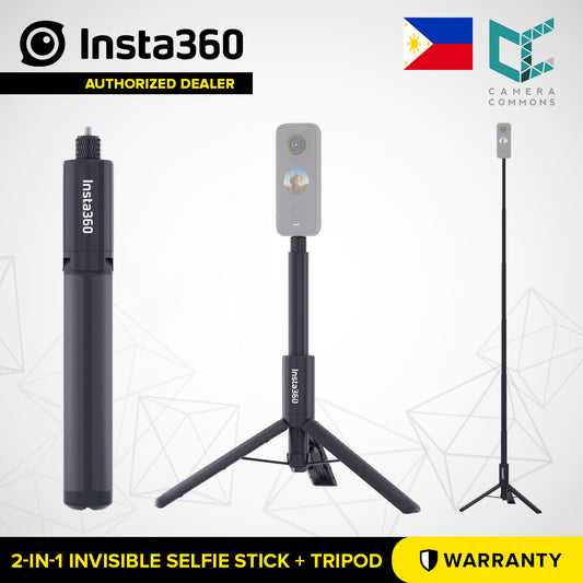 Insta360 2-in-1 Invisible Selfie Stick + Tripod for Ace Pro, Ace, GO 3, X3, ONE RS (Twin/4K), GO 2, ONE X2, ONE R, ONE X, ONE
