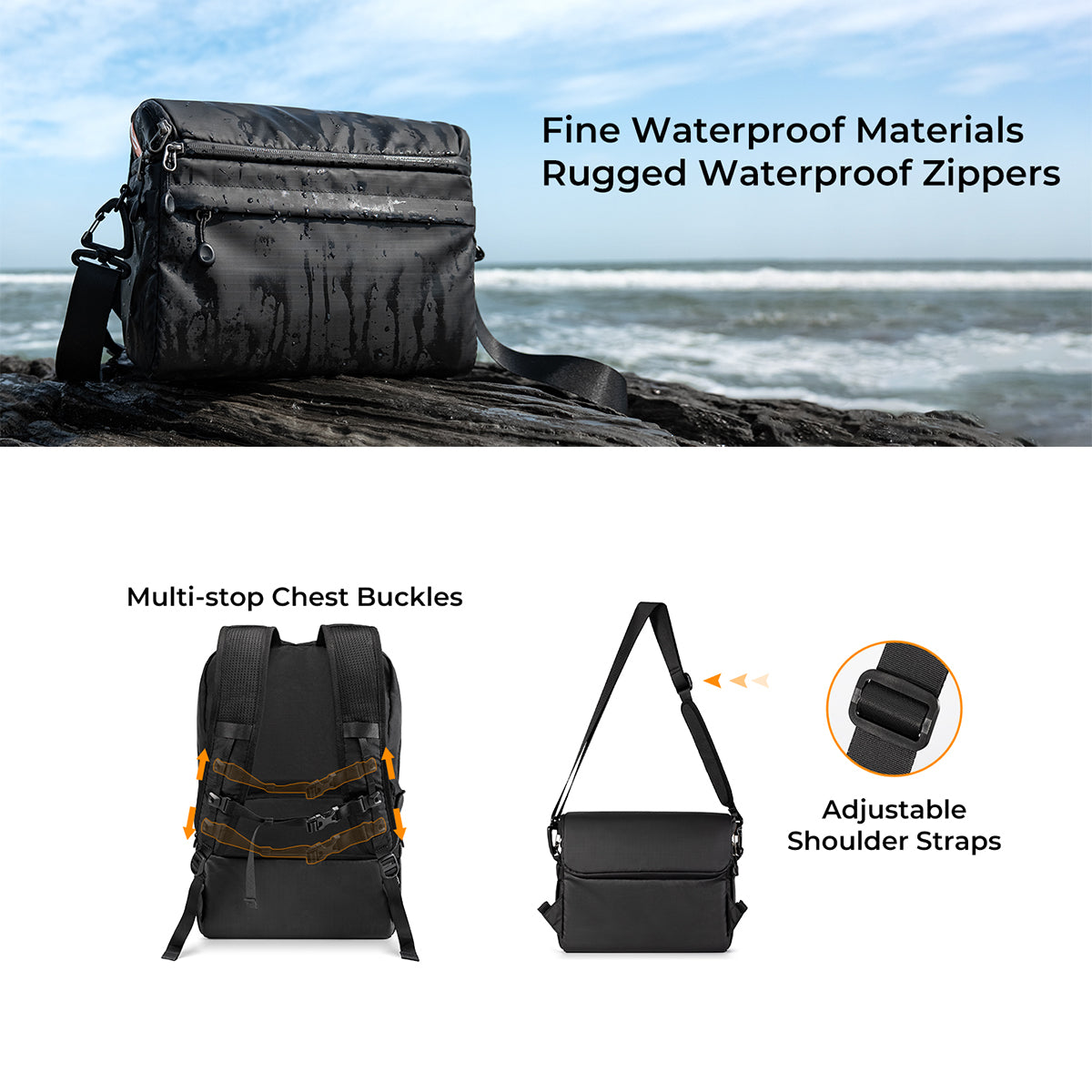 K&F Concept KF13.129 Alpha Collapsible Camera Bag 2 Way 22L for Photographers Business Trip Travel Everyday Bags Black