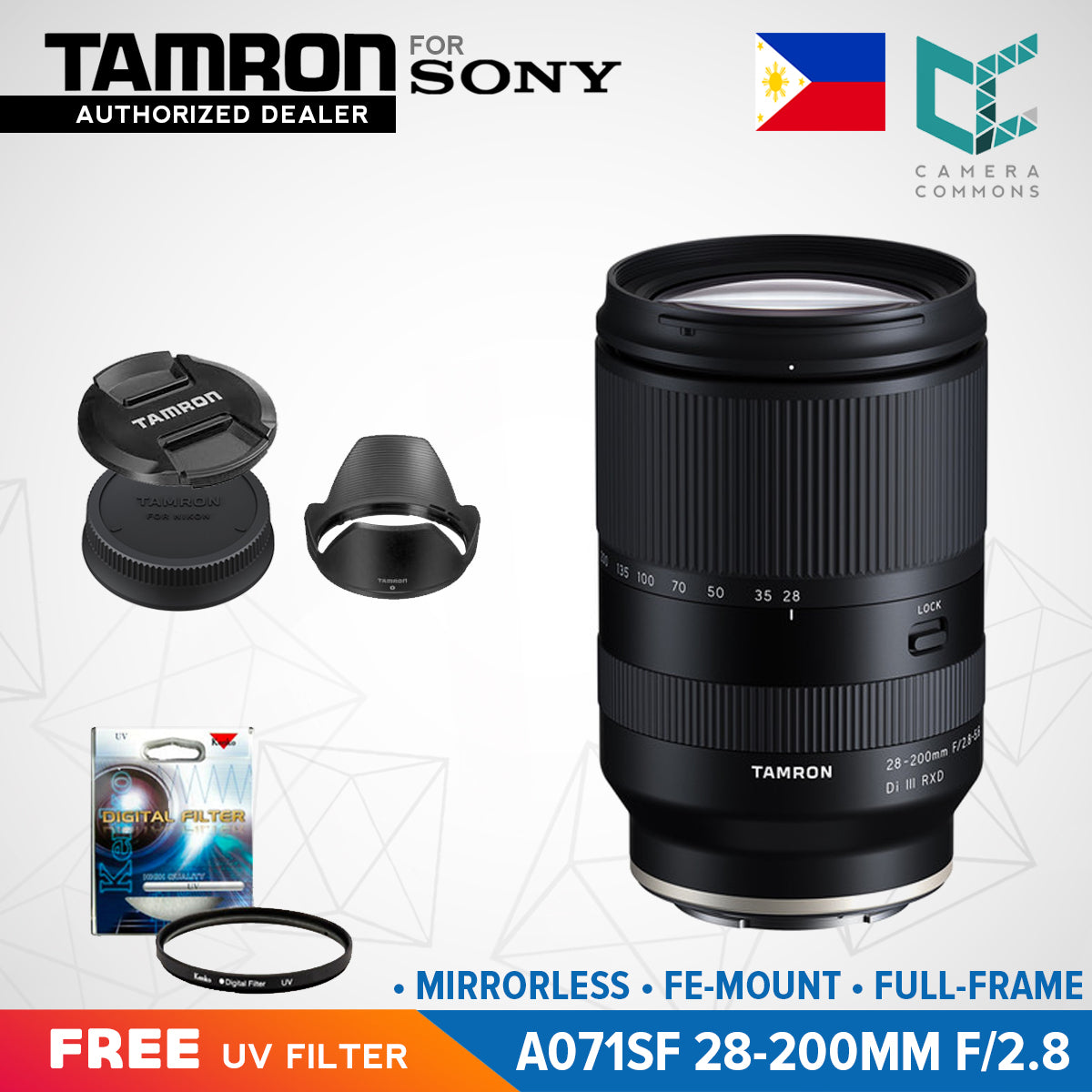 Tamron A071SF 28-200mm f/2.8-5.6 Di III RXD Lens for Sony E-Mount FE