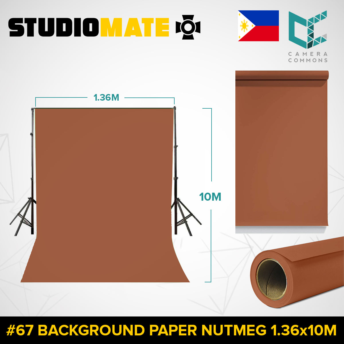 Studiomate Seamless Photography Videography Backdrop Background Paper 1.36x10m / 4.46 x 32 ft Studio Equipment