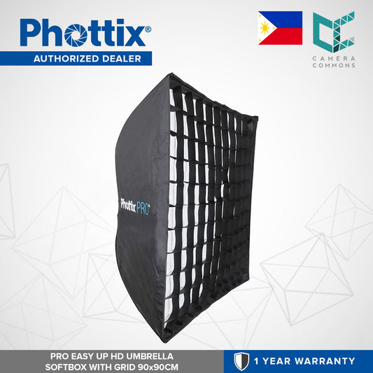 Phottix Easy Up HD Umbrella Softbox with Grid 90x90cm 35x35 Inches PH82496