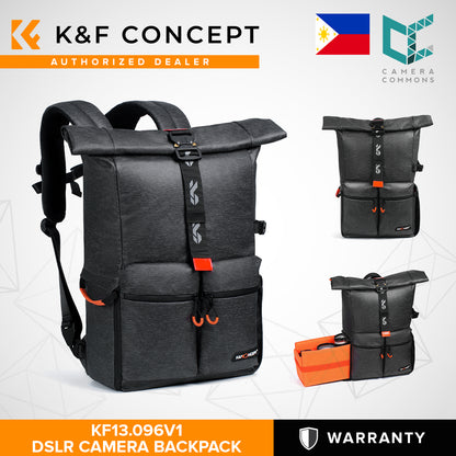 K&F Concept Camera Backpack Waterproof Photography 15" Laptop Compartment for SLR/DSLR Camera, Lens and Accessories with Rain Cover - KF13.096 COMMUTER