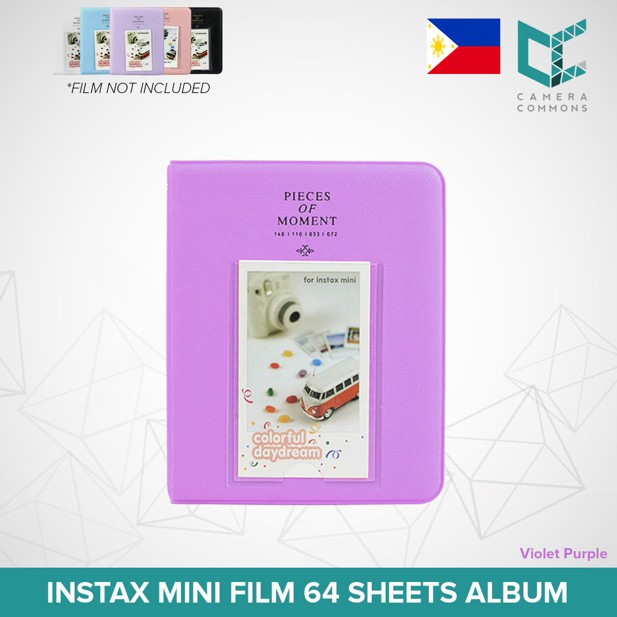 Photo Album Pieces of Moment/Memories 64 Pockets Slots Plain Color for Fujifilm Instax Mini Film