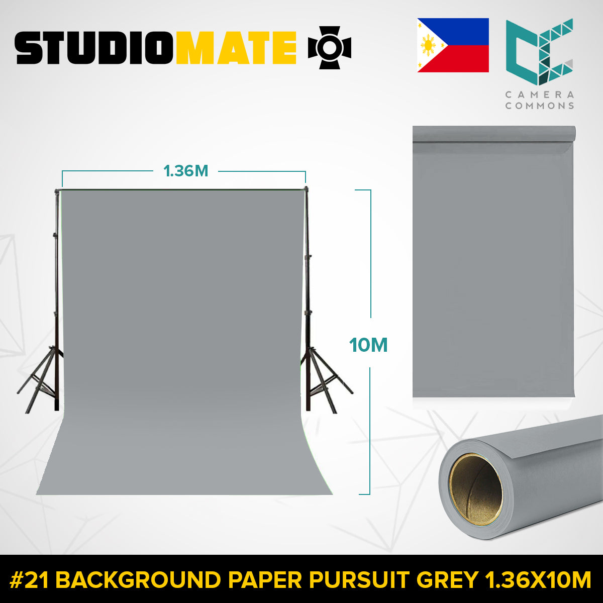 Studiomate Seamless Photography Videography Backdrop Background Paper 1.36x10m / 4.46 x 32 ft Studio Equipment