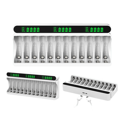 Beston C9025 LED C9025L Smart LCD 12 Bay Charger for Ni-MH AA AAA Battery