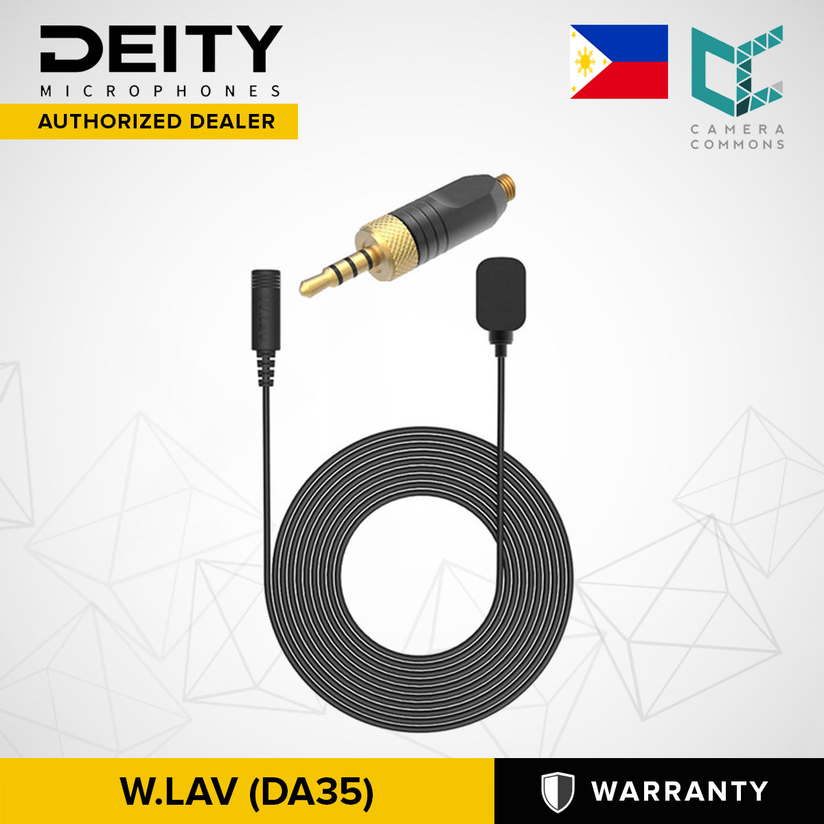 Deity Microphones W.Lav DA35 Bundle Omnidirectional Lavalier Microphone with Microdot to Locking 3.5mm Adapter
