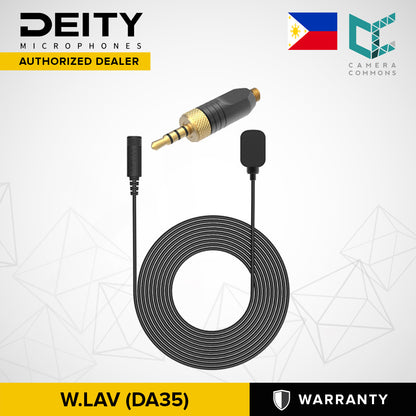 Deity Microphones W.Lav DA35 Bundle Omnidirectional Lavalier Microphone with Microdot to Locking 3.5mm Adapter