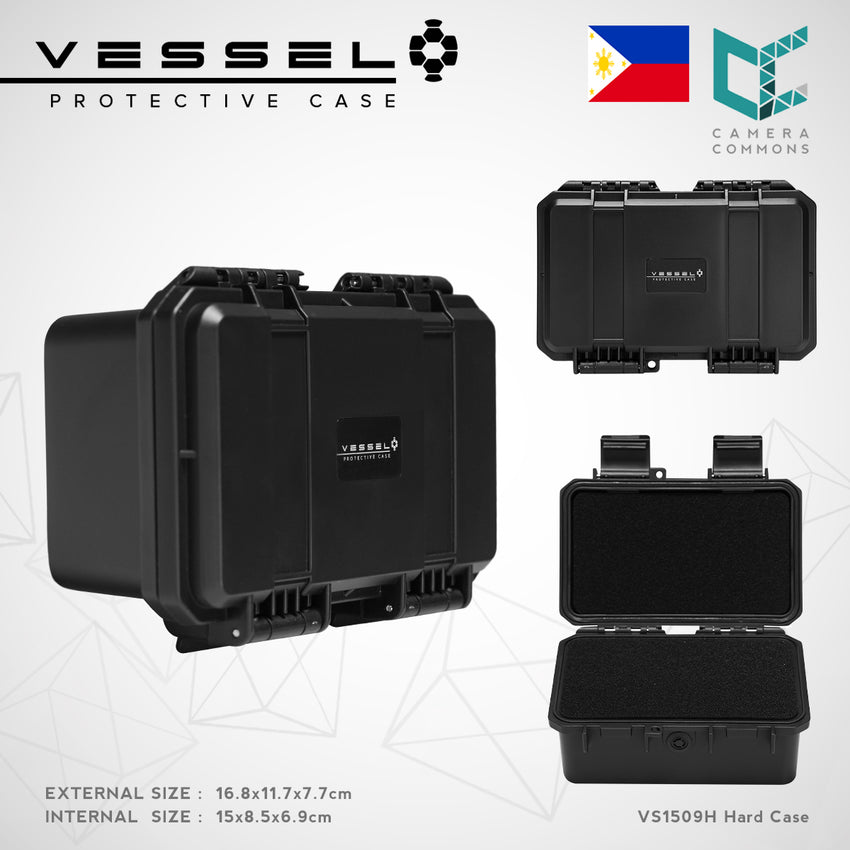 Vessel PICO VS1509 VS1509H VS1509T Portable Military Style Waterproof Small Hard Case for Smart Phone, Electronics, Console, Radio, Camera Batteries