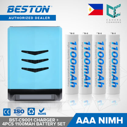 Beston SET C9001 Charger + AA AAA Nimh Battery 600mah 800mah 1100mah 1200mah 1300mah 3000mah