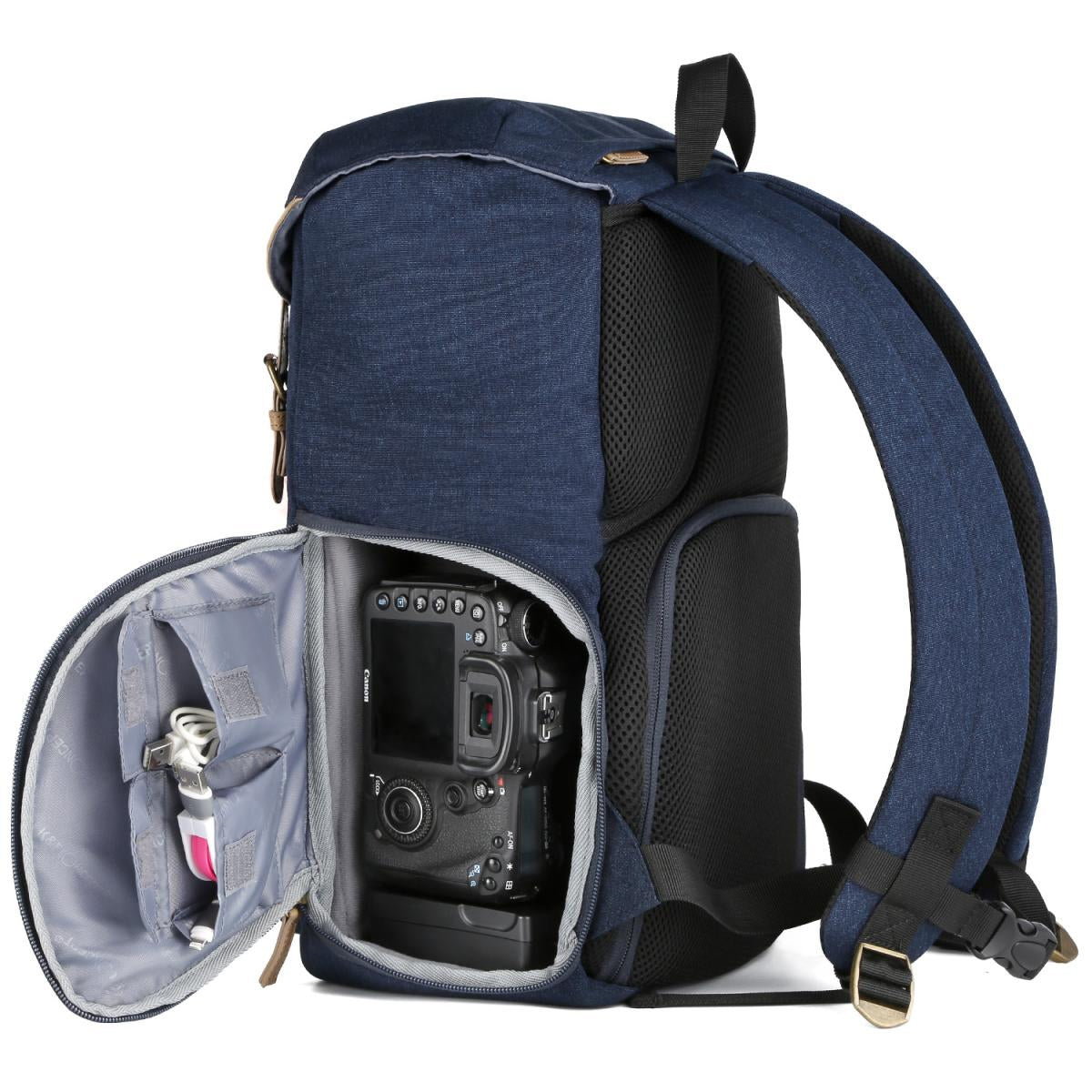 K&F Concept KF13.066 Adventurer Blue Medium Fashion DSLR Camera Backpack Bag for Travel Photography