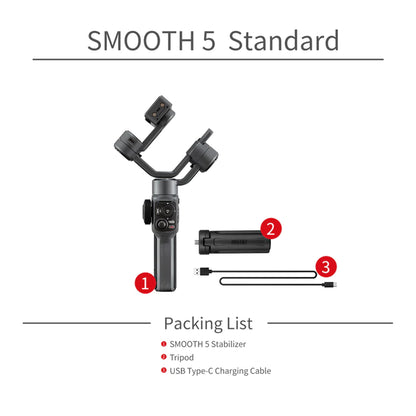 Zhiyun Smooth 5 3-Axis Gimbal Stabilizer for Smartphones Videography Vlog