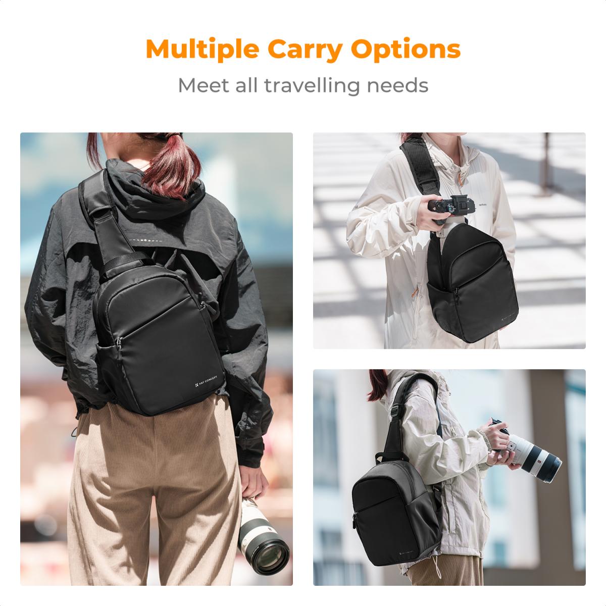 K&F Concept Urban Wander 5L 10L Sling Crossbody Bag for Mirrorless Camera Accessories Travel KF13.163 KF13.171 KF13.179